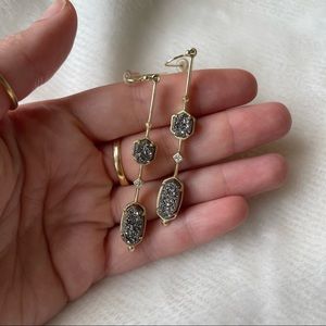 Gold Kendra Scott Mary Gene Earrings with Drusy Stone